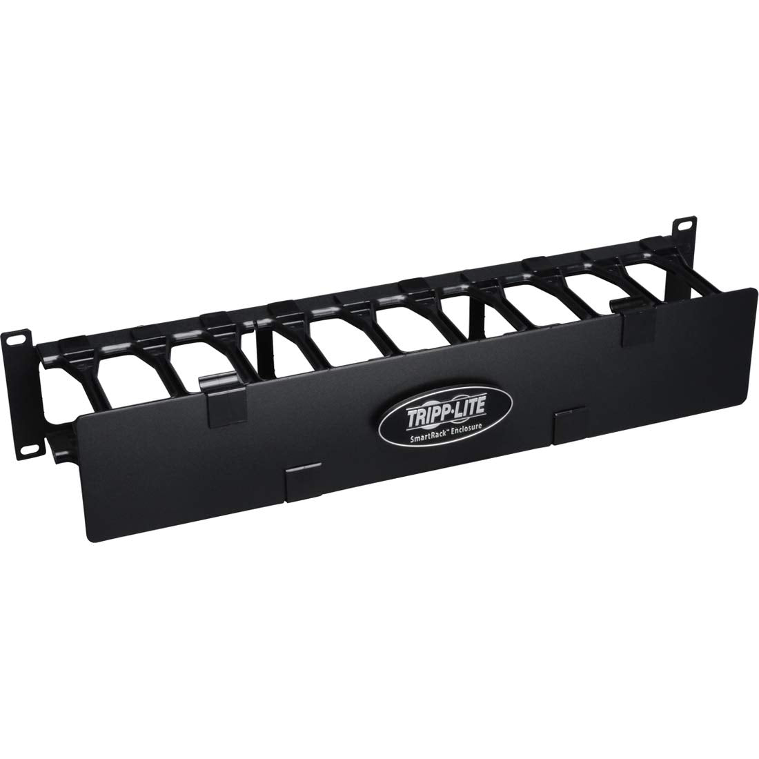 2U HORIZONTAL CABLE MANAGER FINGER DUCT DUAL HINGED COVER