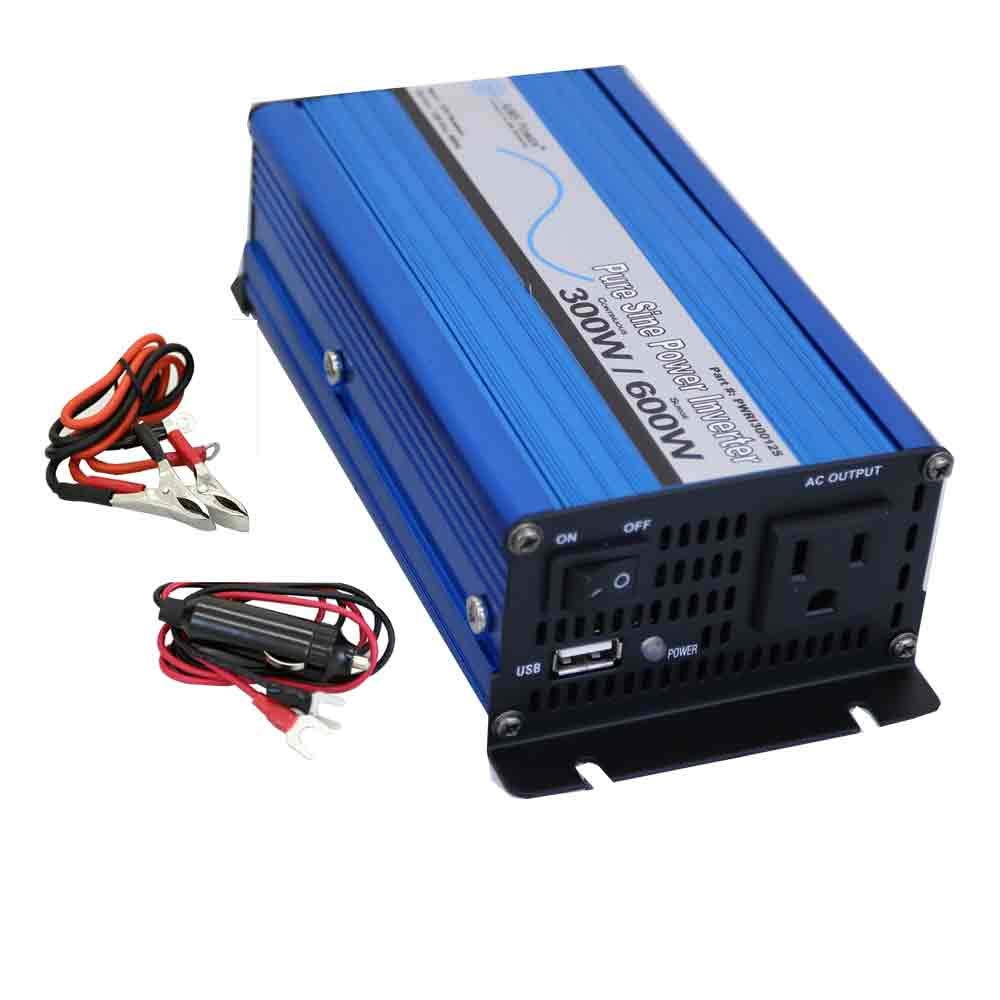 300 Watt Pure Sine Power Inverter with Cables