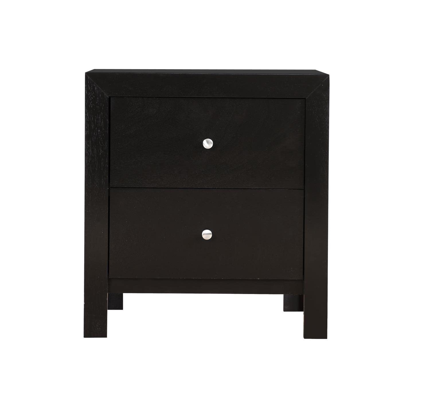 Burlington 2-Drawer Black Nightstand (25 in. H x 17 in. W x 22 in. D)