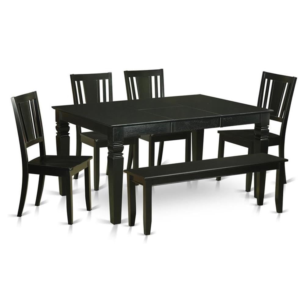 6  Pc  Dining  room  set  -  Dining  Table  and  4  Kitchen  Chairs  plus  Bench