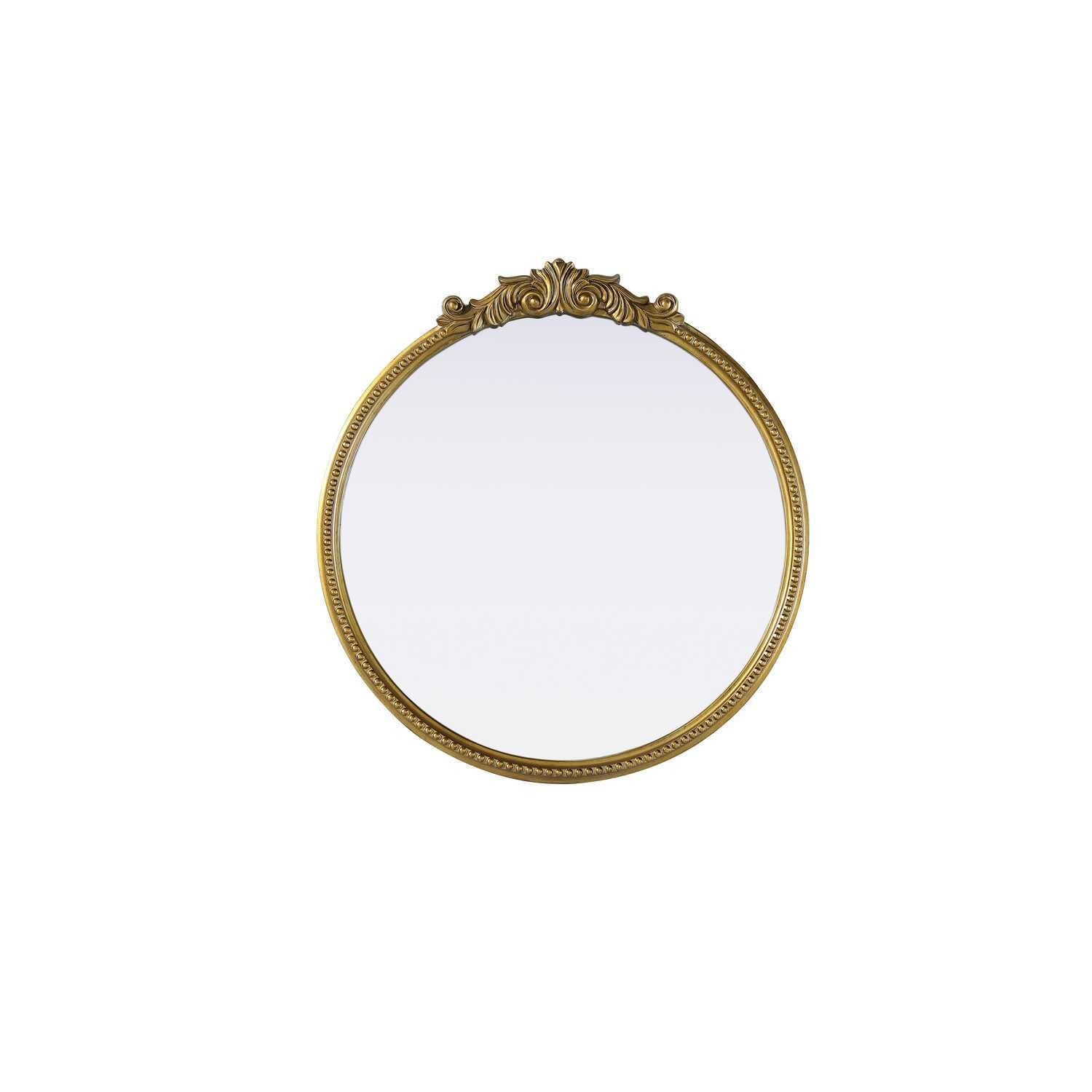 Naomi Vintage Resin Mirror 30x32 in Antique Brass