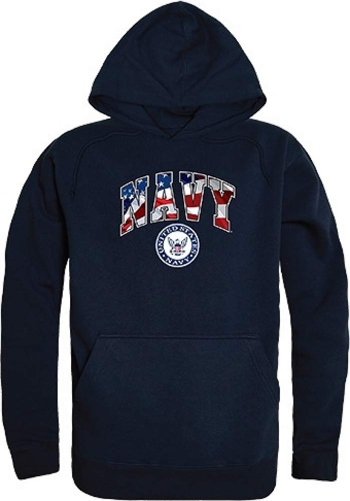 Graphic Pullover,Flag Letr, USN, Navy, XL
