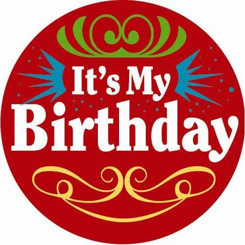 Red Its My Birthday Satin Button (Pack of 6)