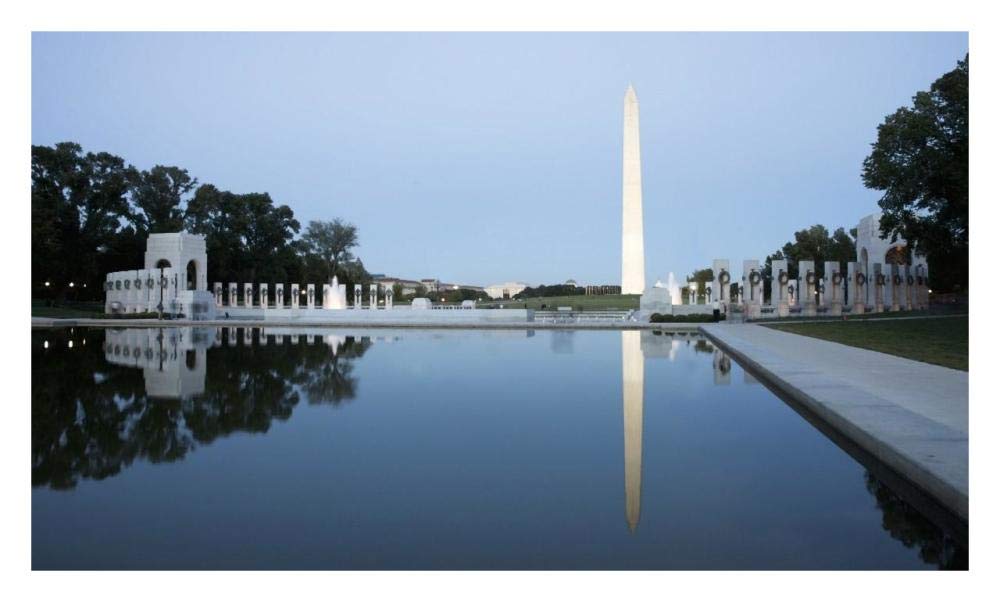 Reflecting pool on the National Mall with the Washington Monument reflected, Washington, D.C. - Vintage Style Photo Tint Variant-Paper Art-32x19”