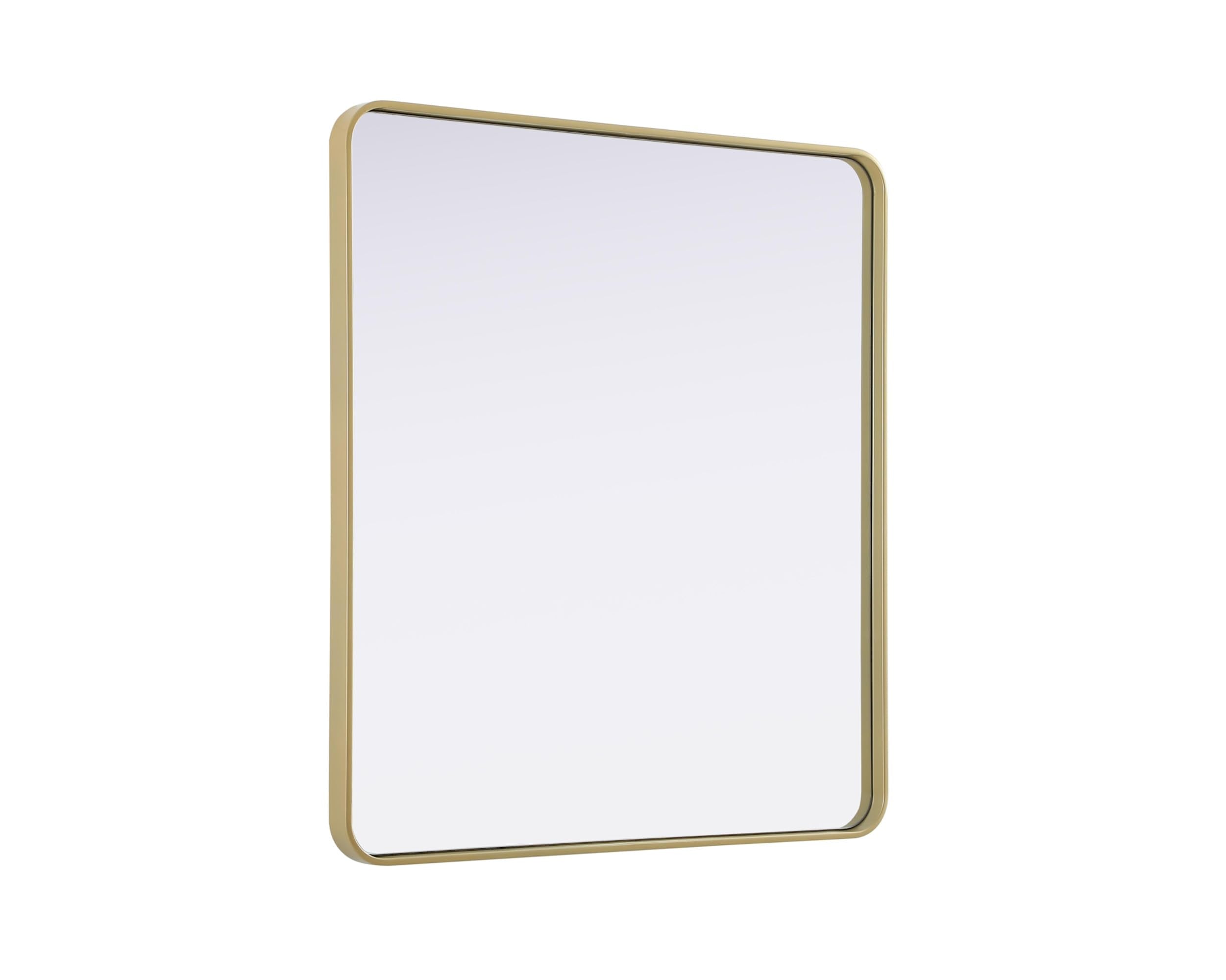 Contour Metal Rectangle Mirror 36x40 in Brass