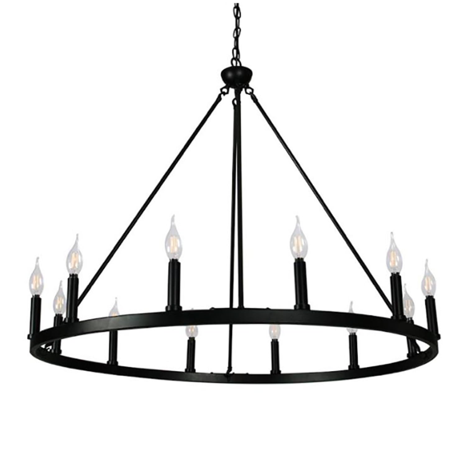Cahua 12 Light Drum Chandelier (16????Wide) Steel Frame with Wooden Pattern | Dining Room, Foyer, Entryway or Living Room Decor
