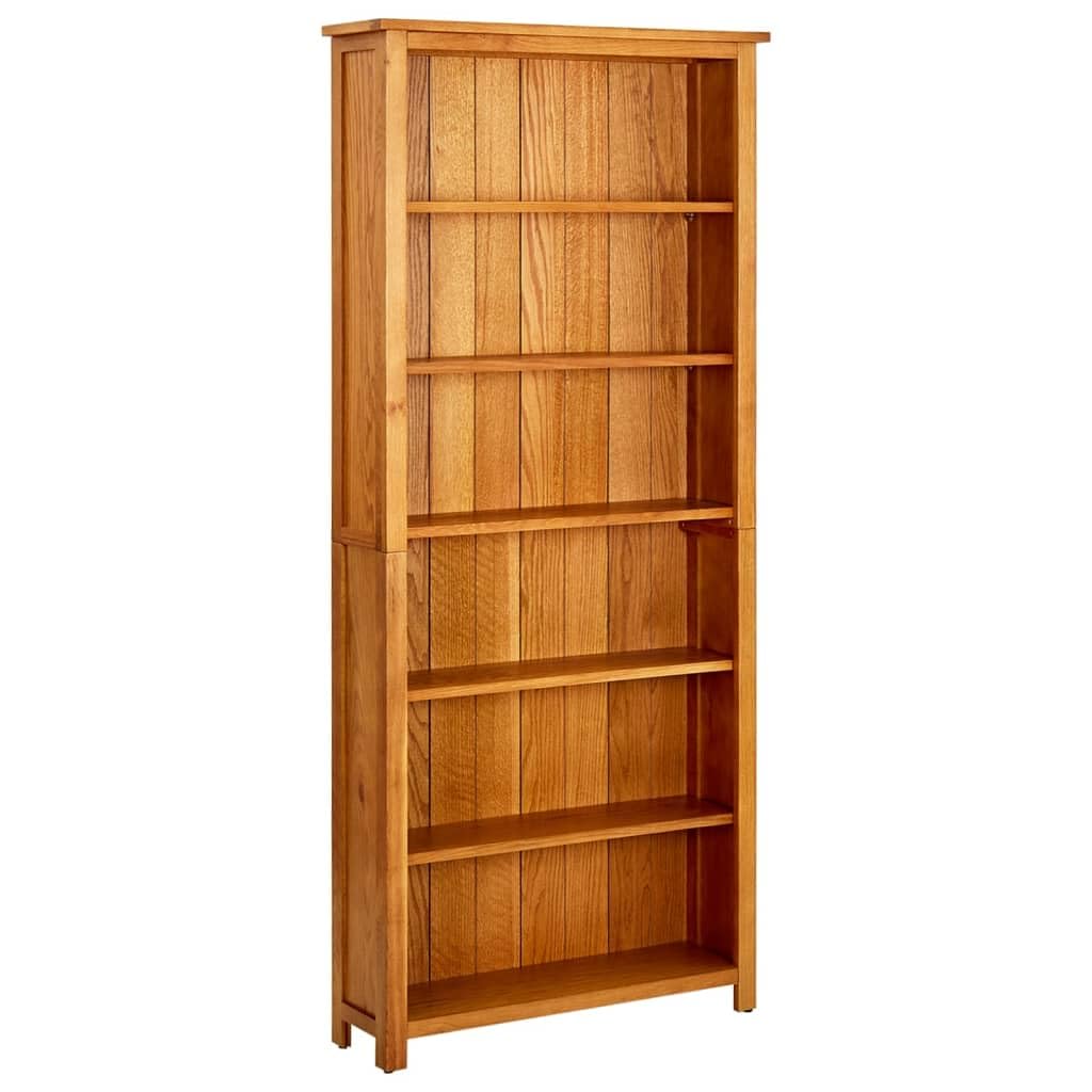Casafoyer  6-Tier Bookcase 31.5x8.9??70.9??Solid Oak Wood - (Pack Of 2)