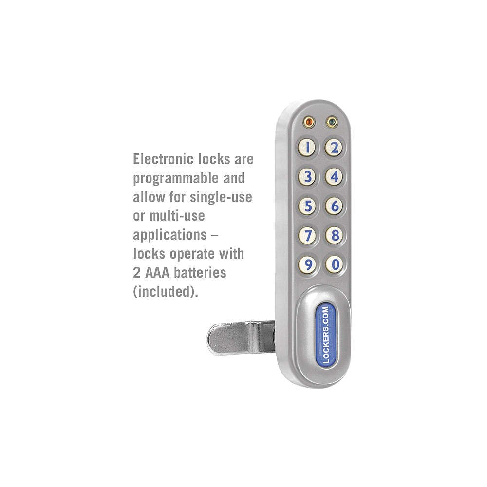 Electronic Lock - for Designer Wood Locker Door - Silver