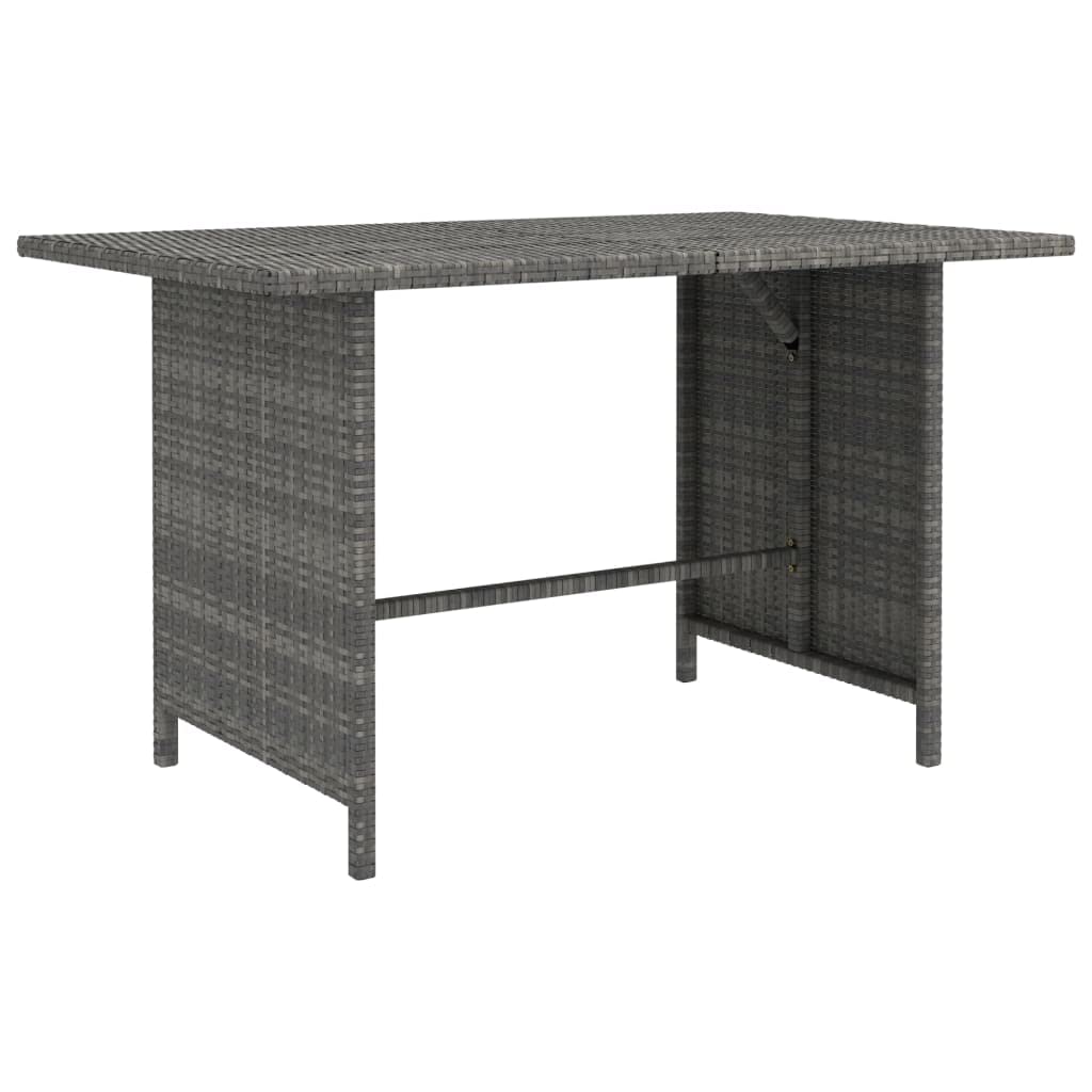 vidaXL Patio Dining Table Gray 43.3x27.6"x25.6" Poly Rattan"
