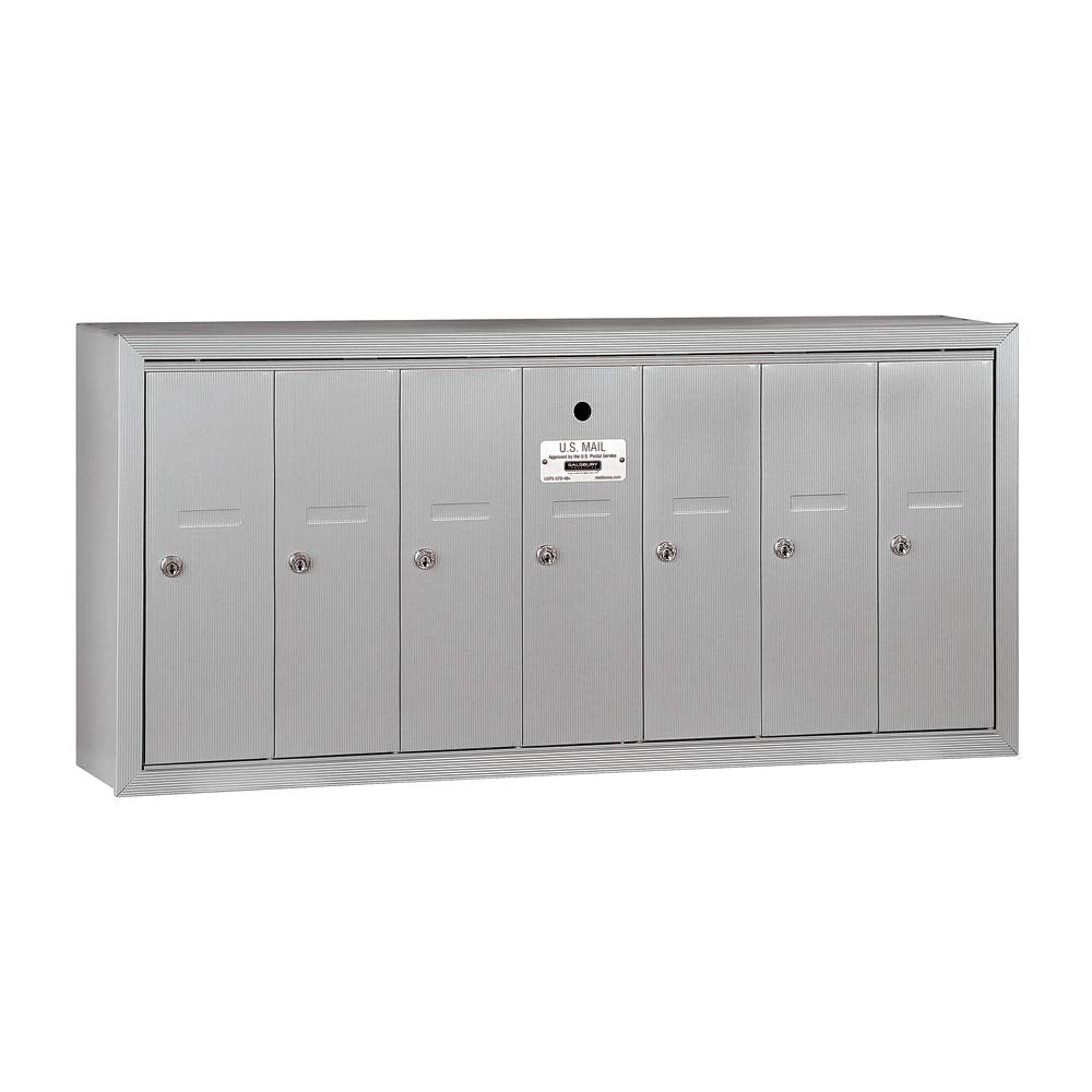Vertical Mailbox - 7 Doors - Aluminum - Surface Mounted - USPS Access
