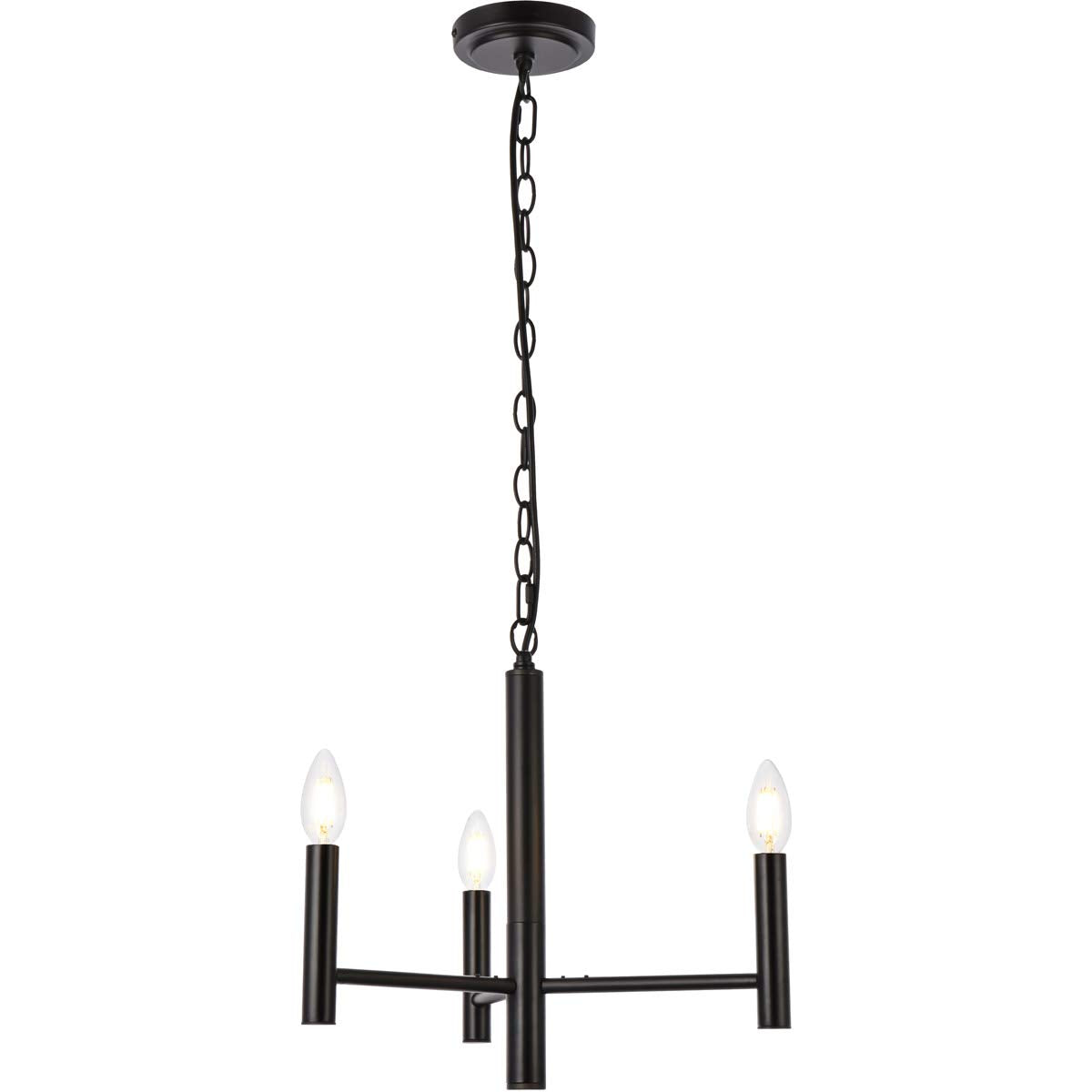 Elegant Lighting Living District Carmella 3 Lights Pendant In Black
