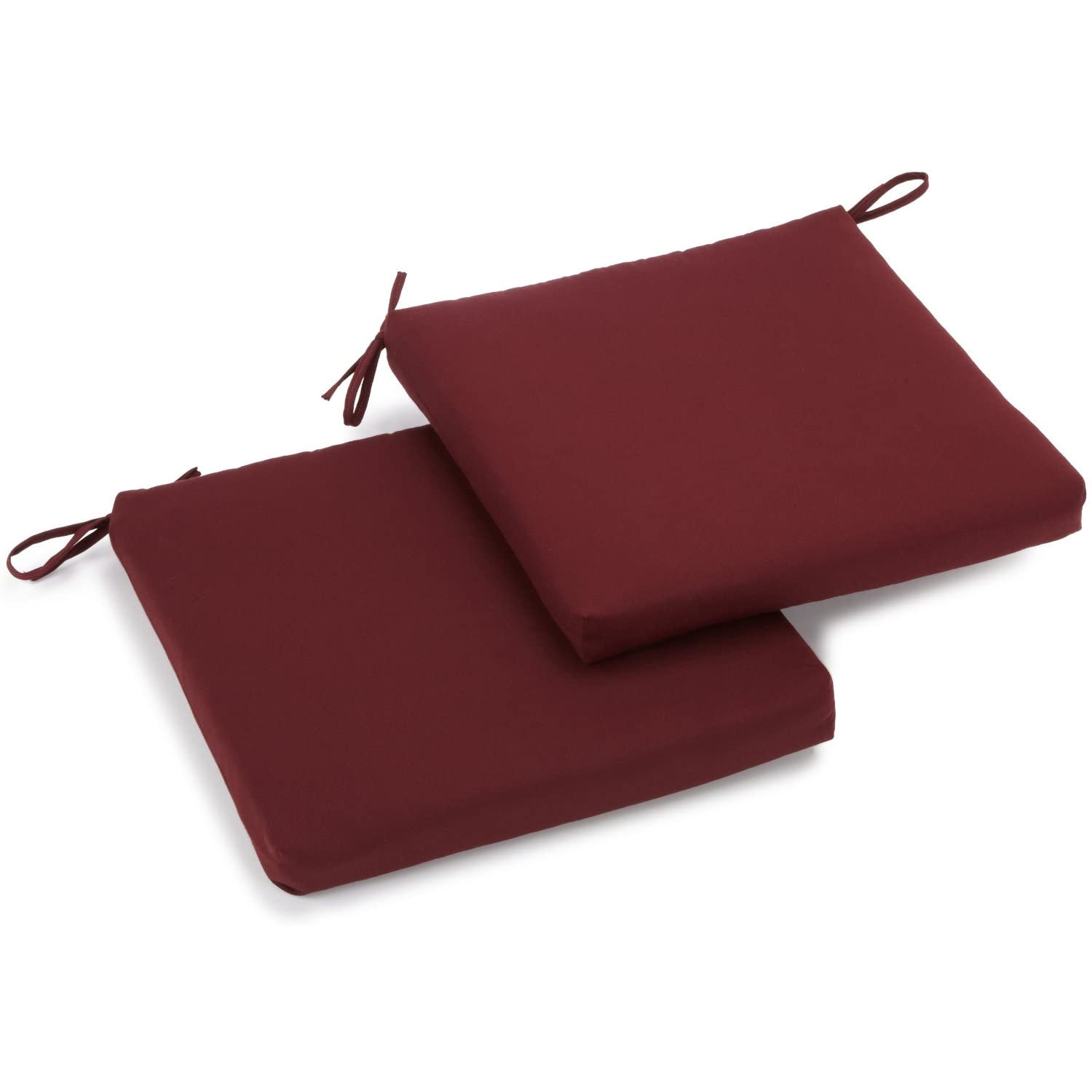 20-inch by 19-inch Twill Chair Cushion (Set of Two) - Burgundy