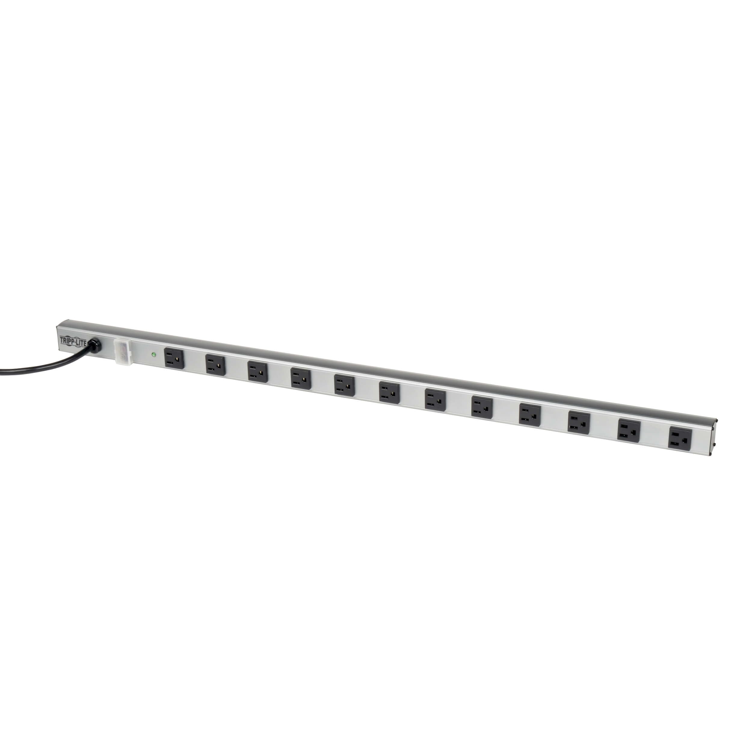12 OUTLET SURGE STRIP 15FT CORD 1050 JOULES METAL 36 IN LENGTH