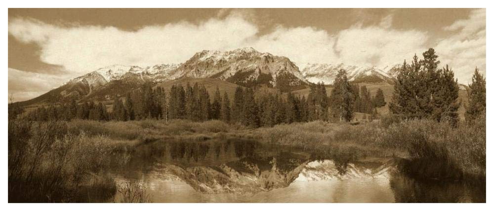 Easely Peak, Boulder Mountains, Idaho - Sepia-Paper Art-62x26”