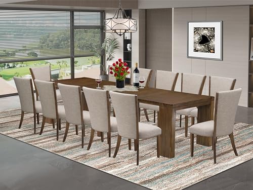 13 Pieces Extendable Dining Set Includes a Rectangle Kitchen Table