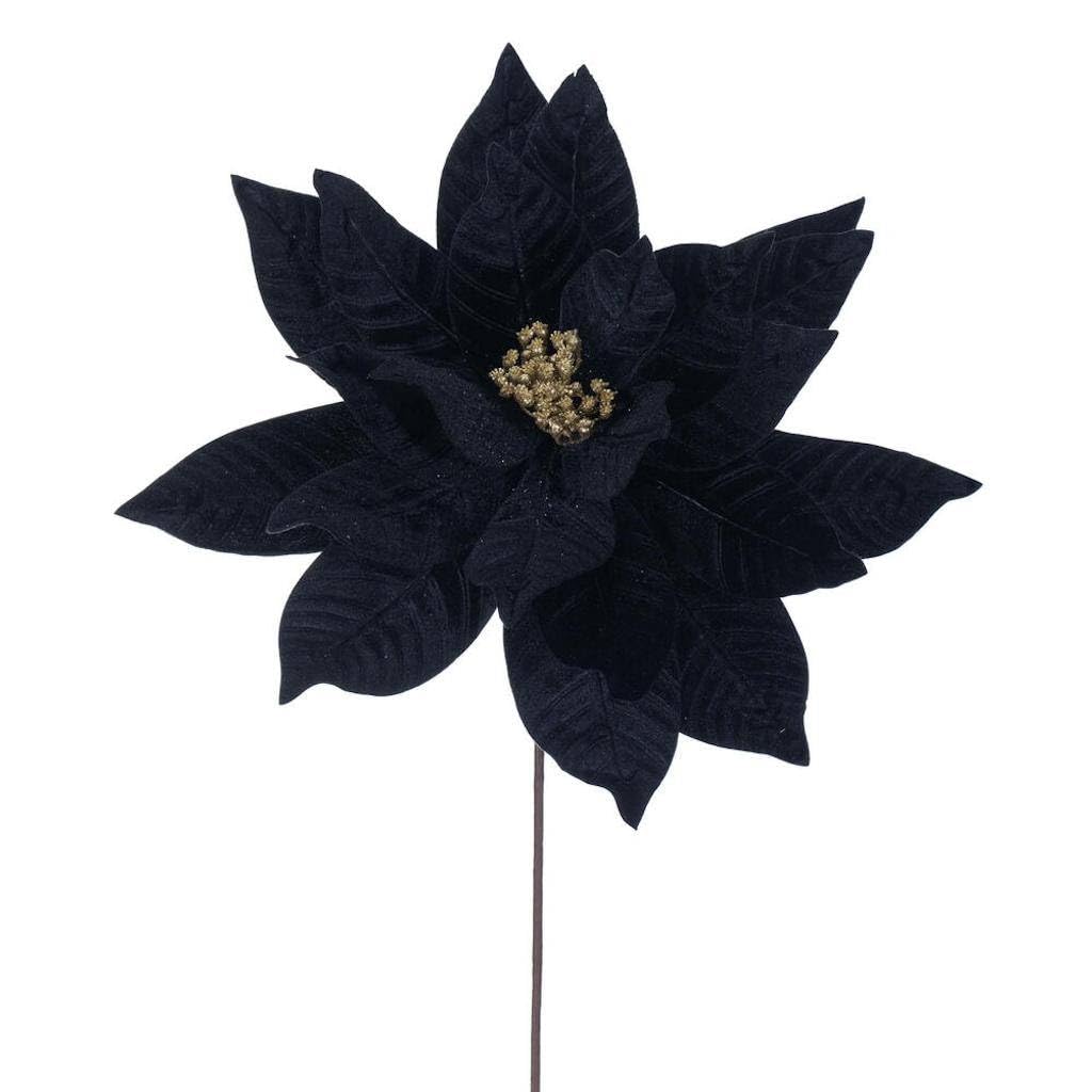 Casafoyer Elegant Black Poinsettia Artificial Sprays - Set of 2 ( Pack of 2 )