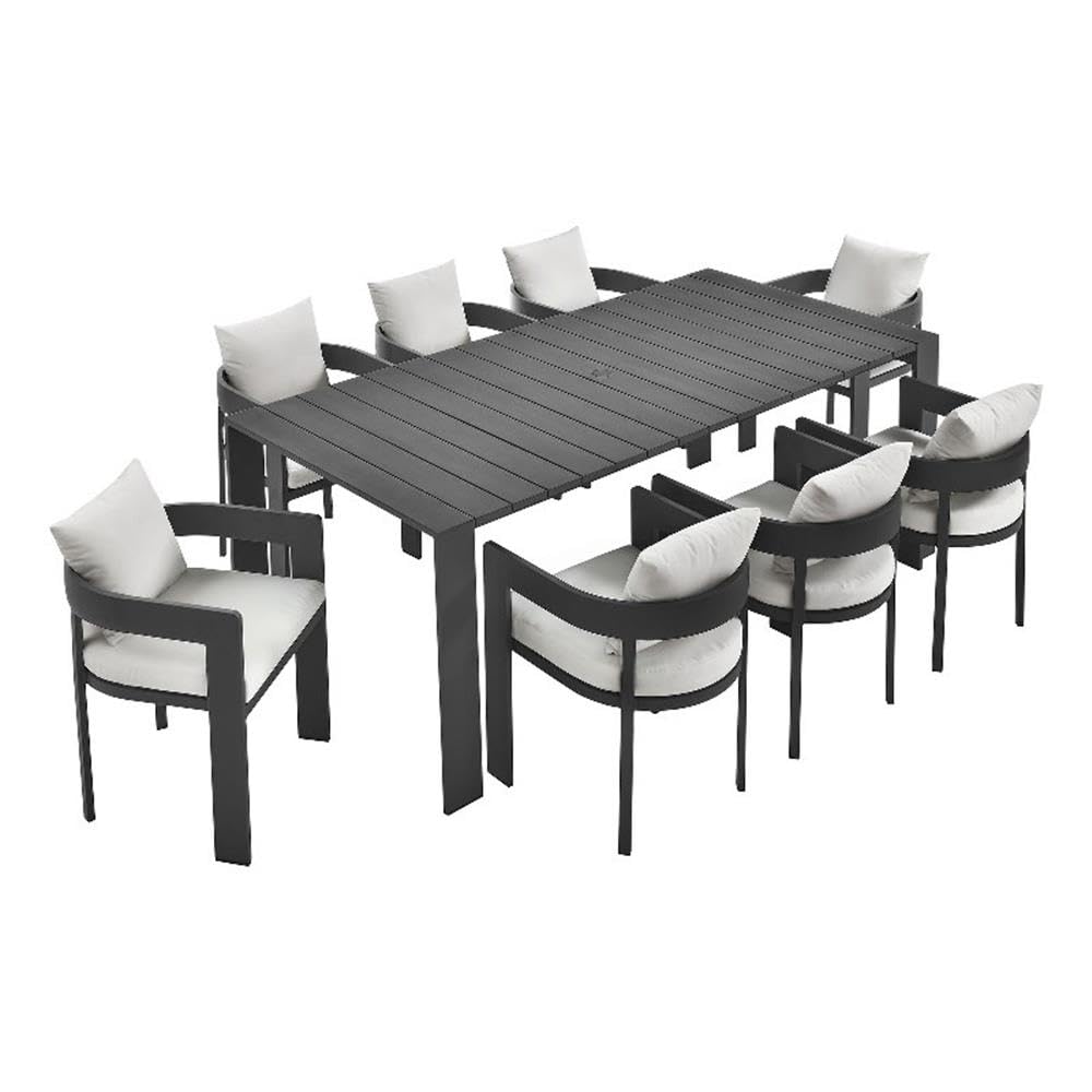 Tahoe 9-Piece Outdoor Patio Aluminum Dining Set by Modway