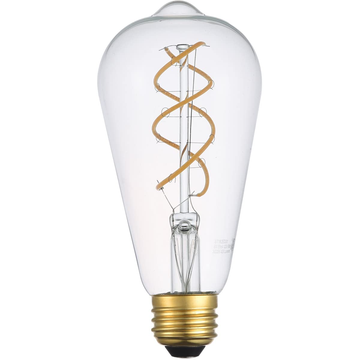 Elegant Lighting St18Led201-6Pk Nostalgic - 5.51' 6W 3000K 360-? Beam Angle Helix St18 Led Replacement Bulb (Pack Of 10), Clear Finish
