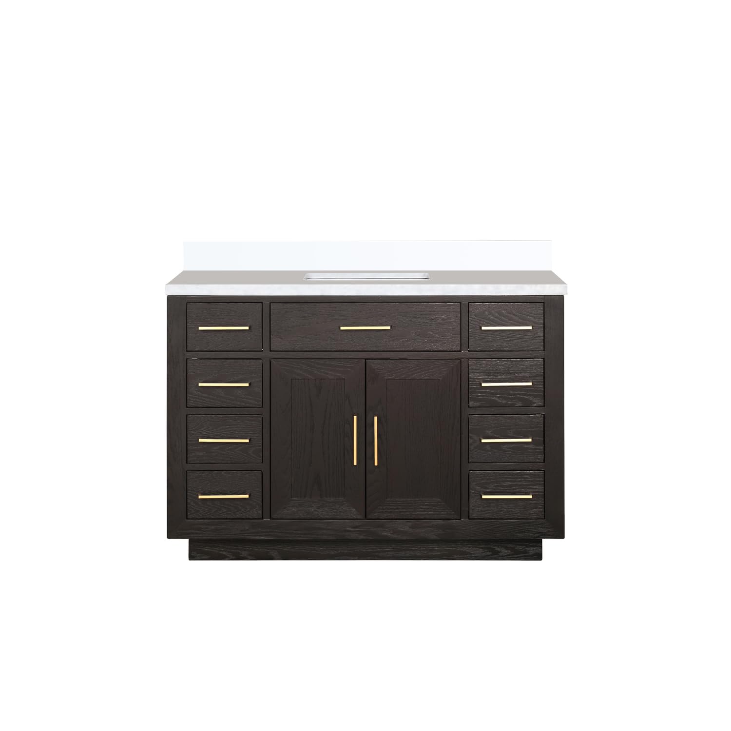 Abbey 48 in W x 22 in D Brown Oak Single Bath Vanity and Cultured Marble Top