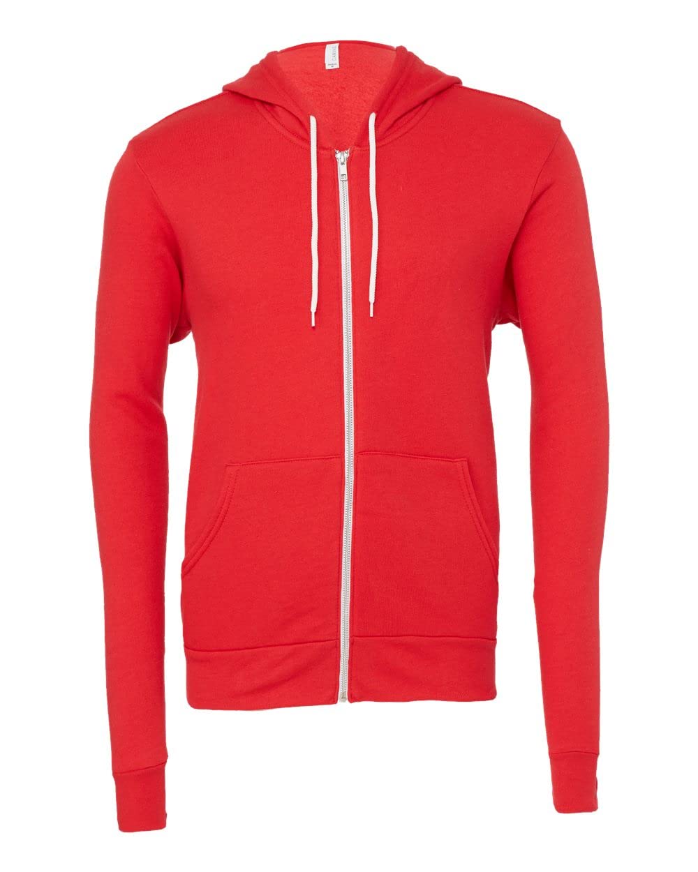 BELLA + CANVAS Unisex Sponge Fleece Full-Zip Hoodie - Red, S
