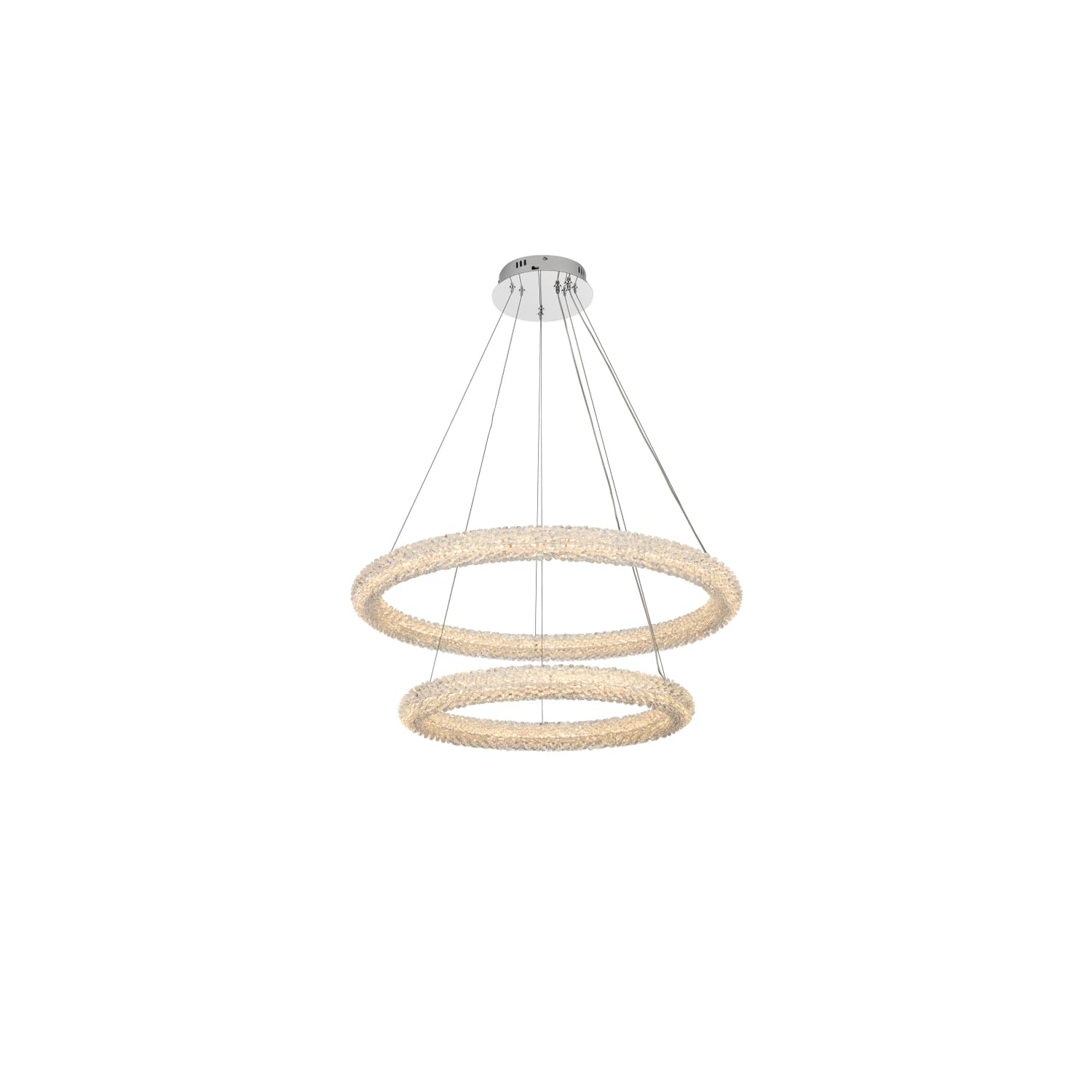 Elegant Lighting Bowen 32 Inch Adjustable Led Chandelier In Chrome