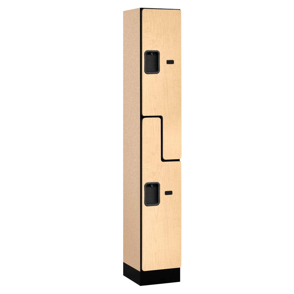 12 Wide Double Tier S Style Designer Wood Locker - 1 Wide - 6 Feet High - 15 Inches Deep - Maple