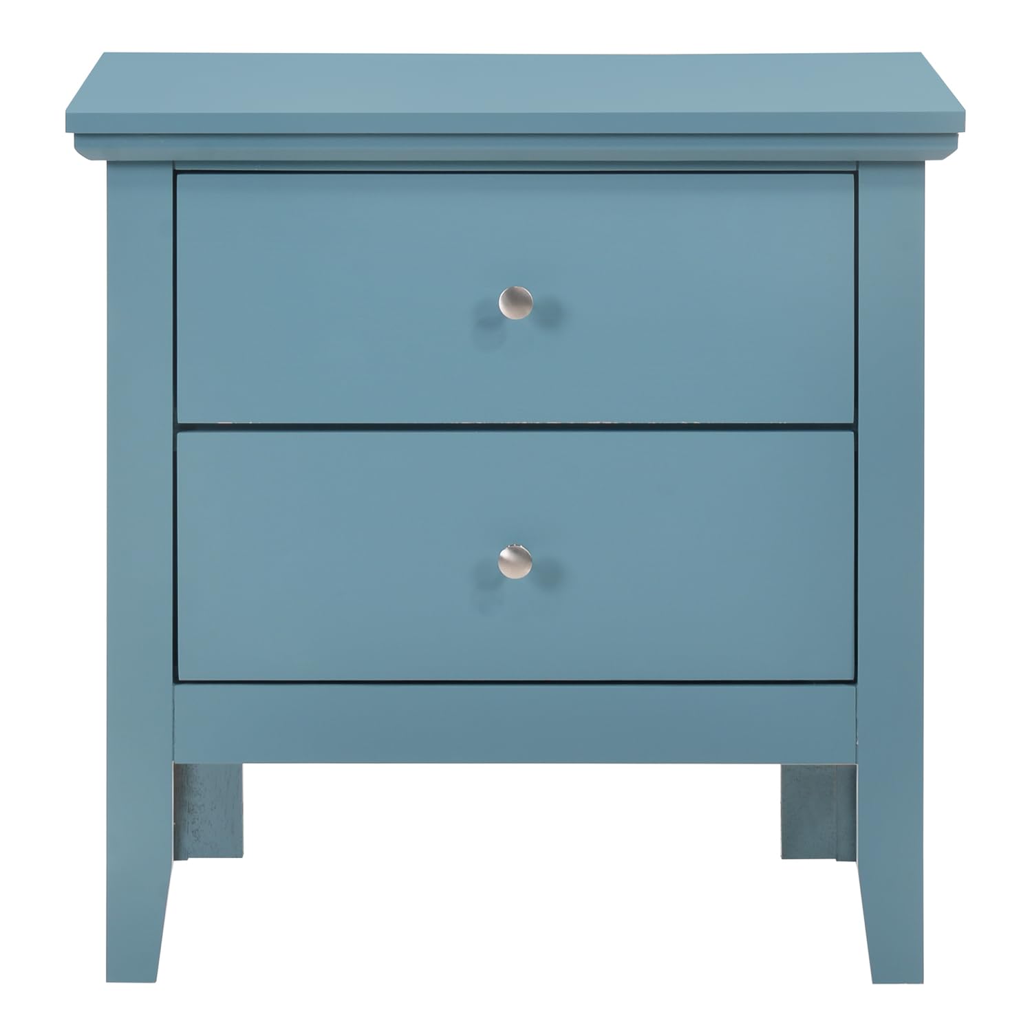 Primo 2-Drawer Teal Nightstand (24 in. H x 15.5 in. W x 19 in. D)