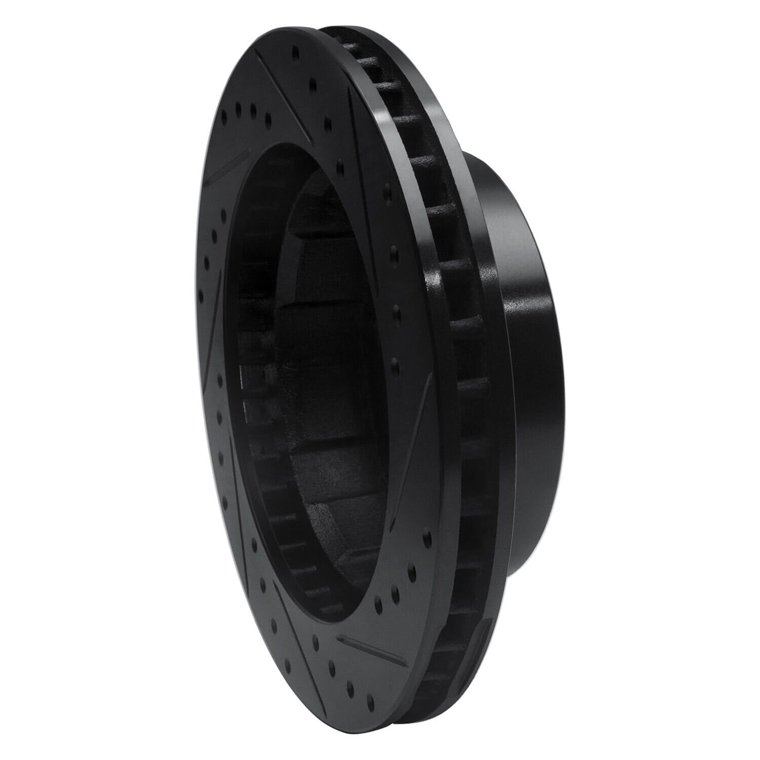 R1 Concepts Brake Rotor Drilled and Slotted Black ECB-54103L