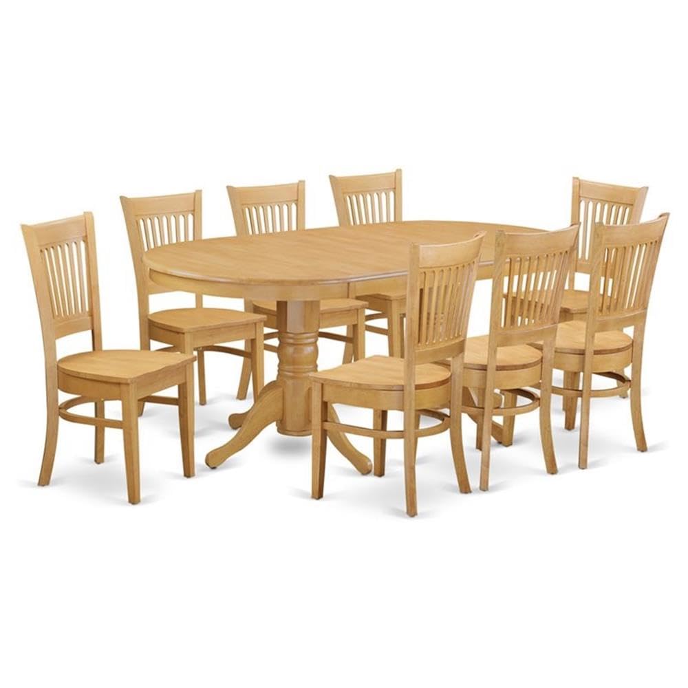 9  Pc  Dining  room  set-Double  Pedestal  Oval  and  Leaf  and  8  Dining  Chairs