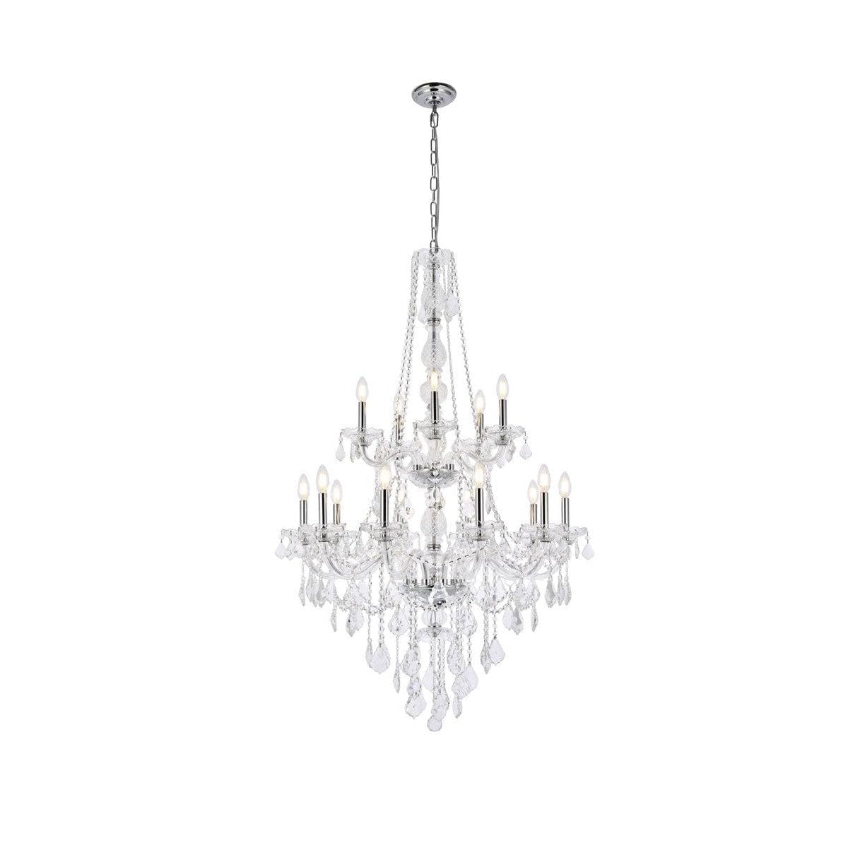 Elegant Lighting Value Verona 15 Light Chrome Chandelier Clear Royal Cut Crystal