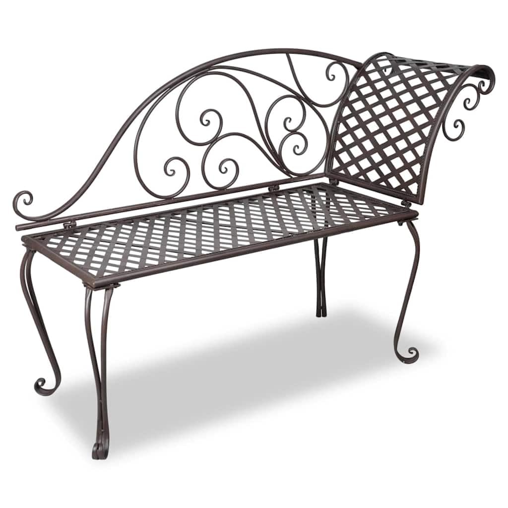 vidaXL Garden Chaise Lounge 50.4 Steel Antique Brown