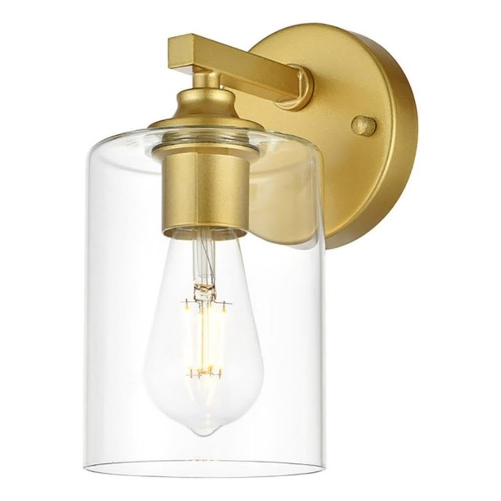 Mayson 1 light Brass and Clear Bath Sconce