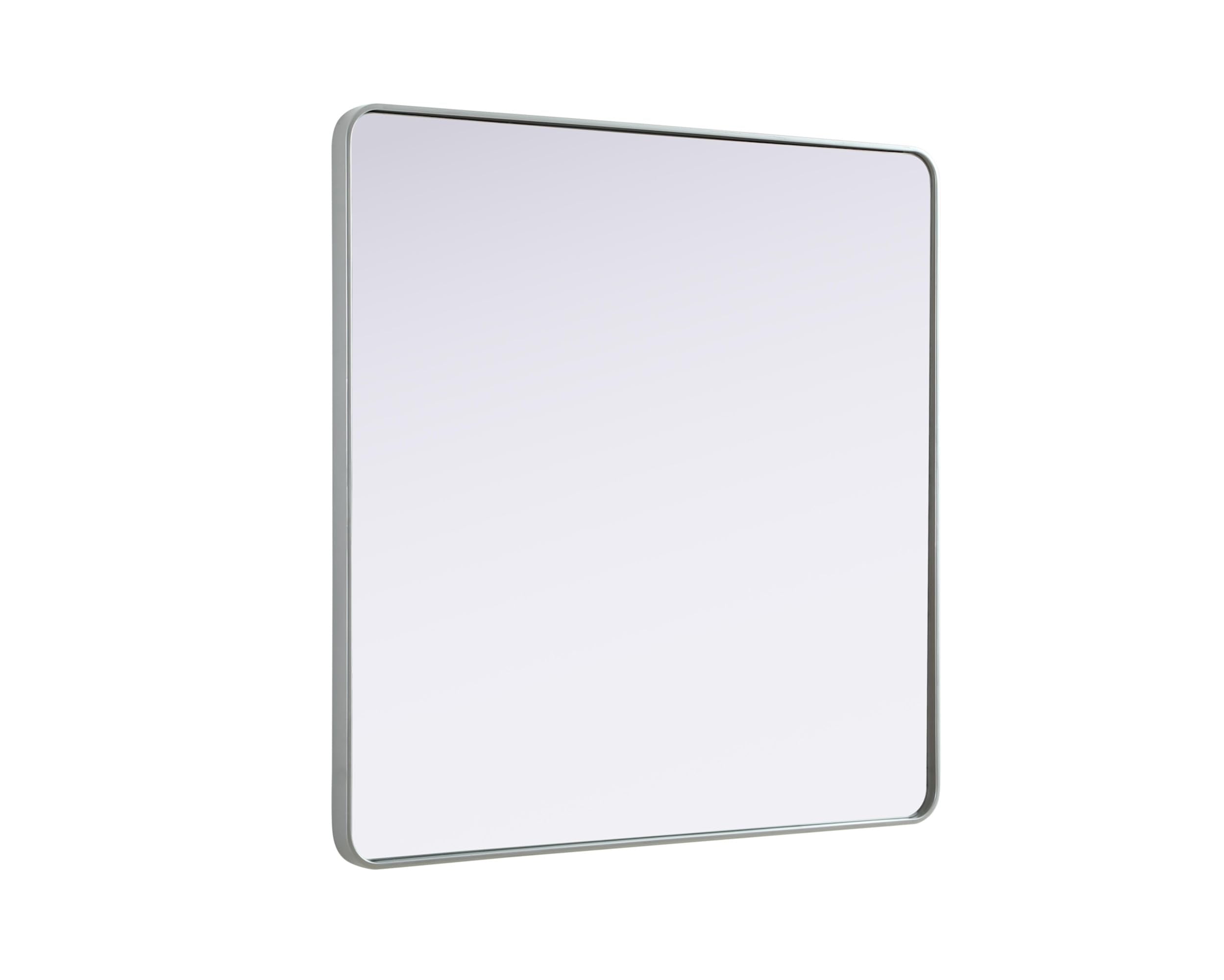 Contour Metal Square Mirror 48x48 in Silver