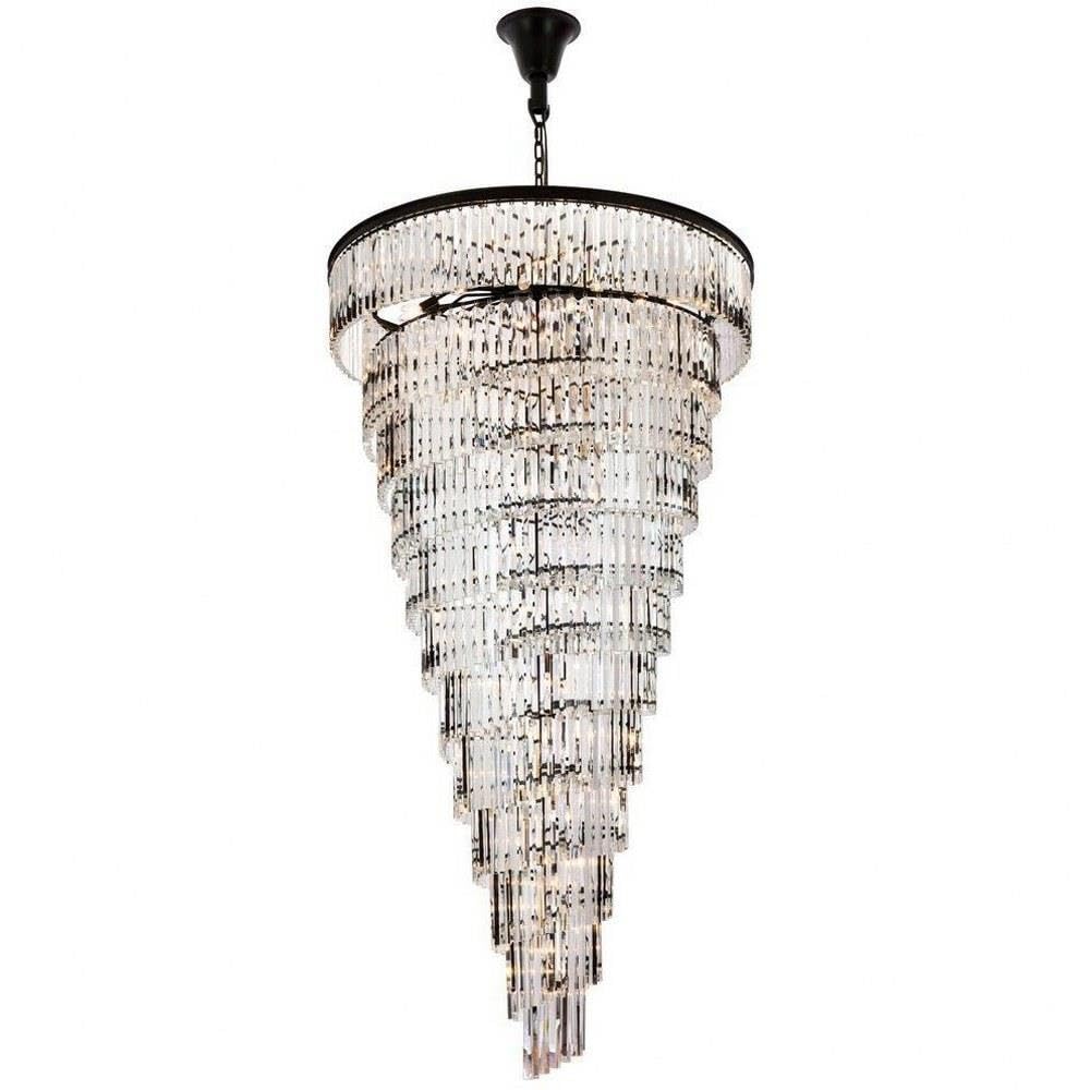 Elegant Lighting Sydney 48' Metal/Crystal Chandelier In Matte Black/Clear