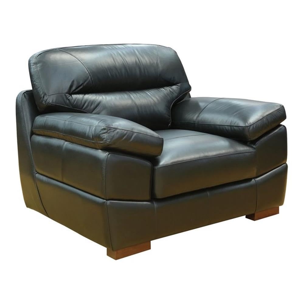 Sunset Trading Jayson 45 Wide Top Grain Leather Armchair | Black"
