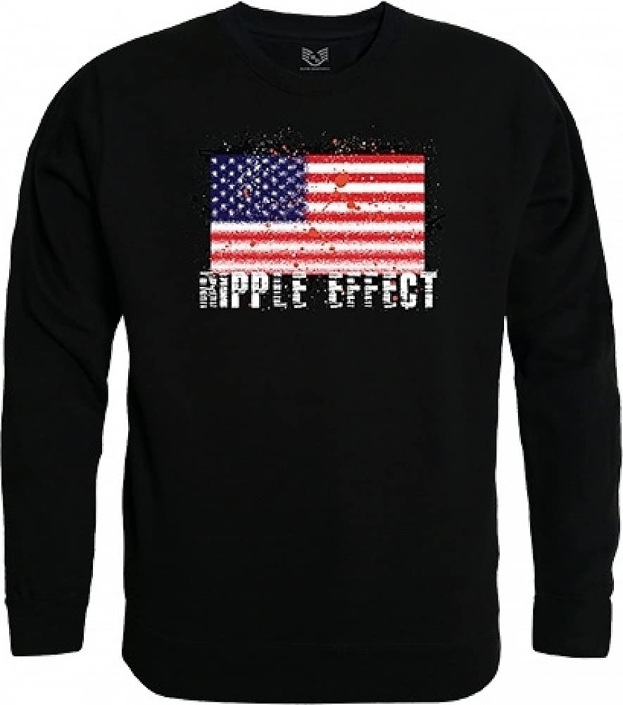 Graphic Crewneck, Ripple Effect, Black, M