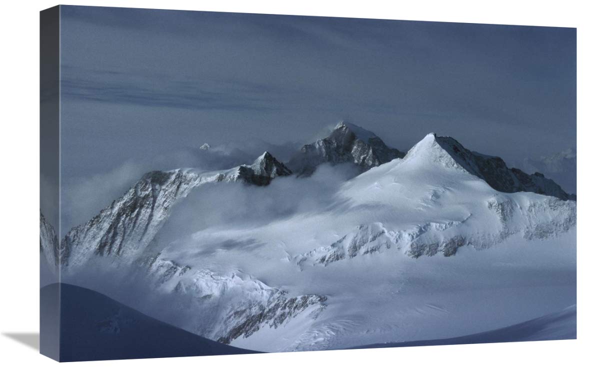 View at midnight from Vinson Massif, towards Mt Shinn and Mt Tyree, Antarctica-Canvas Art-24x16”