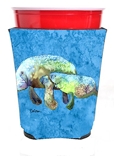 Carolines Treasures 8660Rsc Manatee Momma And Baby Red Solo Cup Beverage Insulator Hugger, Red Solo Cup, Multicolor
