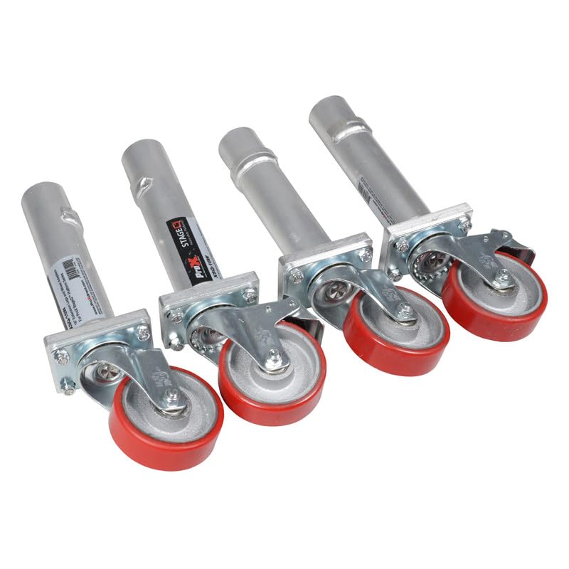 StageQ Locking Staging 16 Height Stage Legs with 5" Rubber Steel Casters | Set of 4"