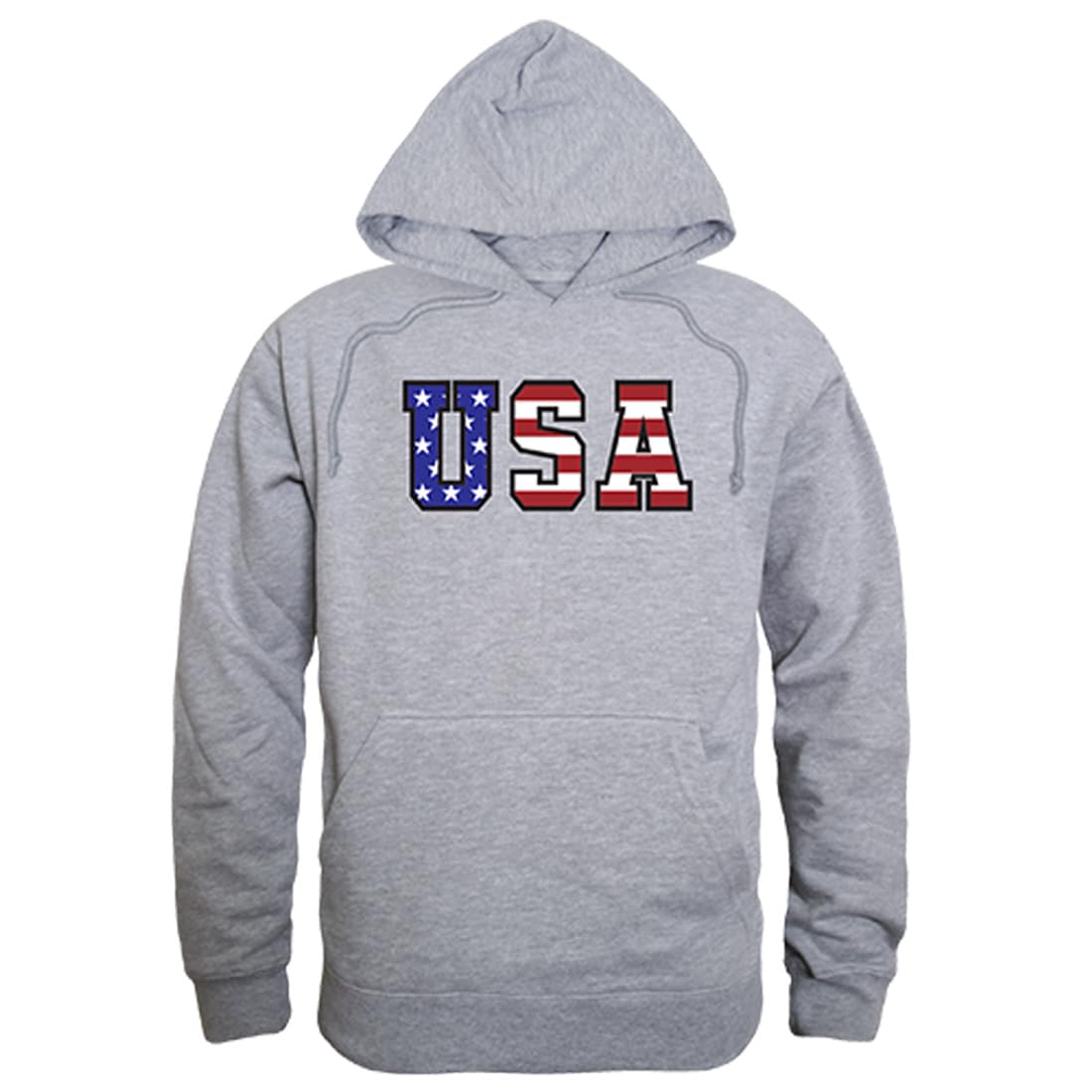 Graphic Pullover, Flag Text, H.Grey, 2X