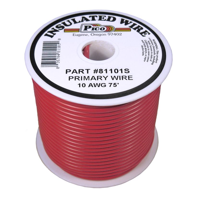 Pico 81101S Primary Wire - 10 Awg, Red, 75' Spool