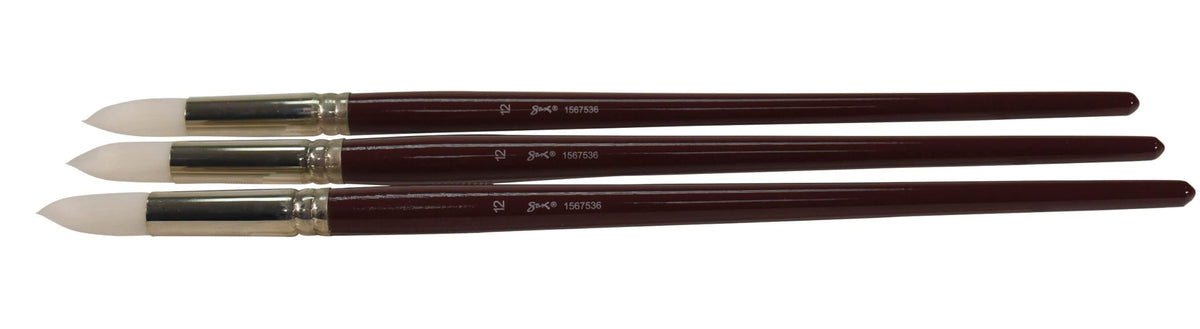 Sax True Flow Optimum White Taklon Round Paint Brush, Size 12, Pack Of 3