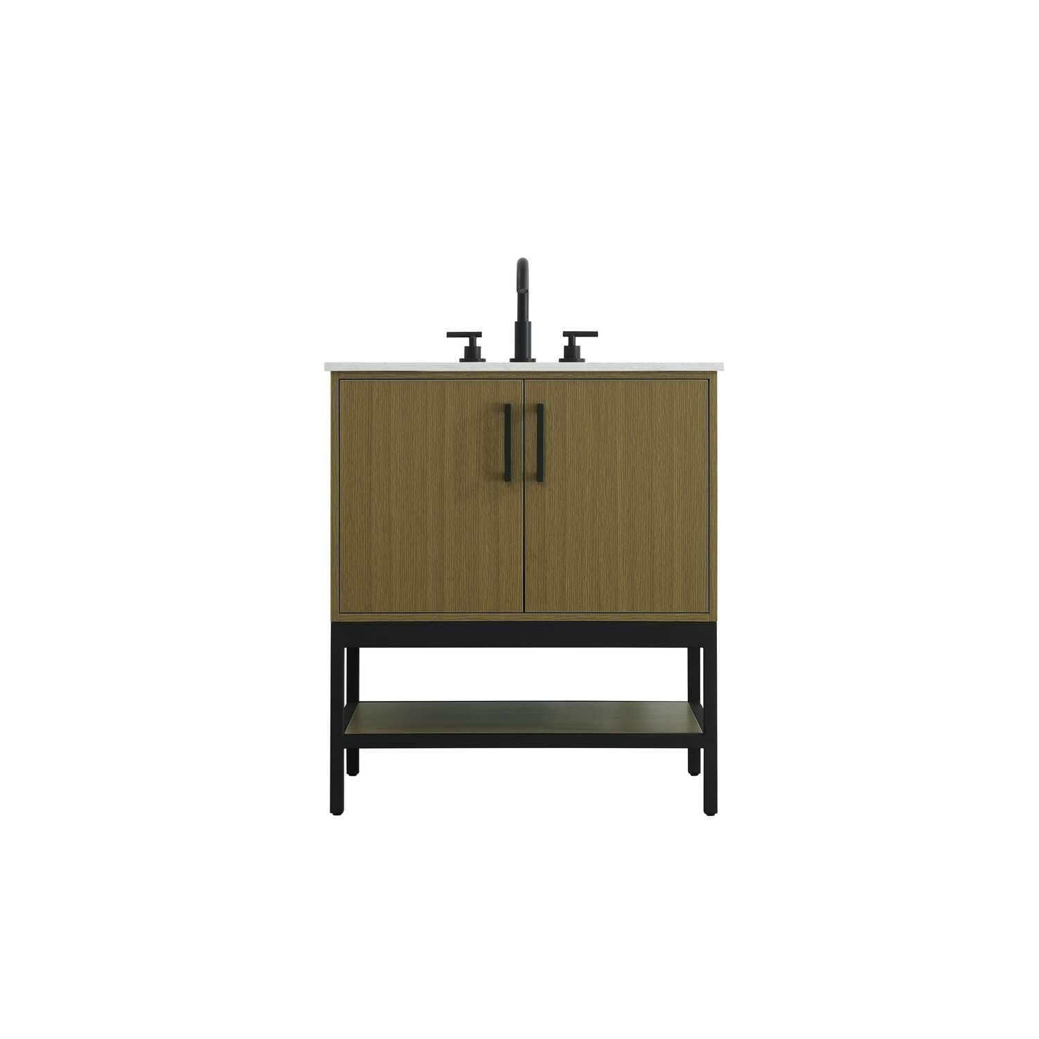 30 inch Single Bathroom Vanity in Chestnut Brown