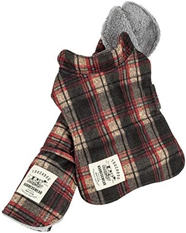 Touchdog  2-In-1 Tartan Plaided Dog Jacket With Matching Reversible Dog Mat, Red Plaid - Medium