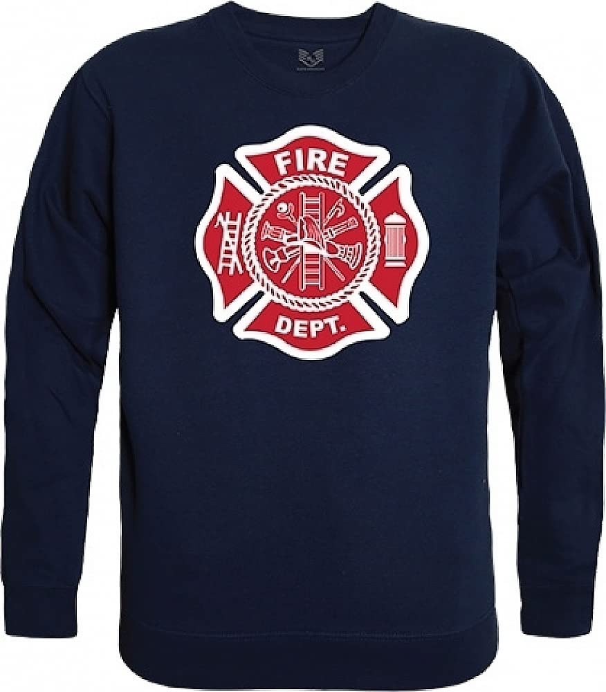 Graphic Crewneck, Fire Dept., Navy, L