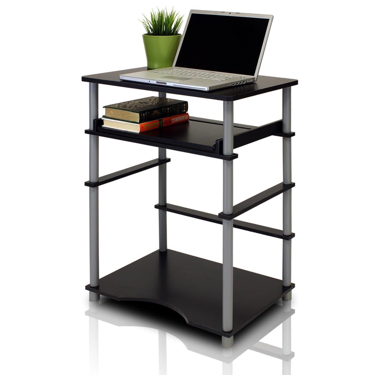 Furinno 10016BK/GY Home Laptop Notebook Computer Desk, Black/Grey