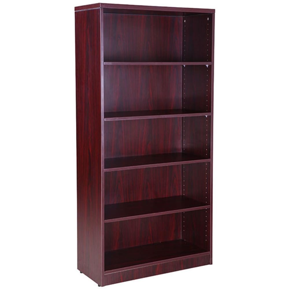 Boss Bookcase, 31W X14D X 65.5H  Mahogany