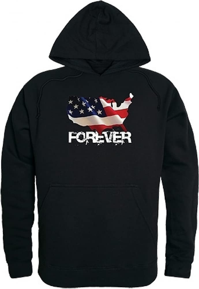 GraphicPullover,Forever USA Map, Black, XL