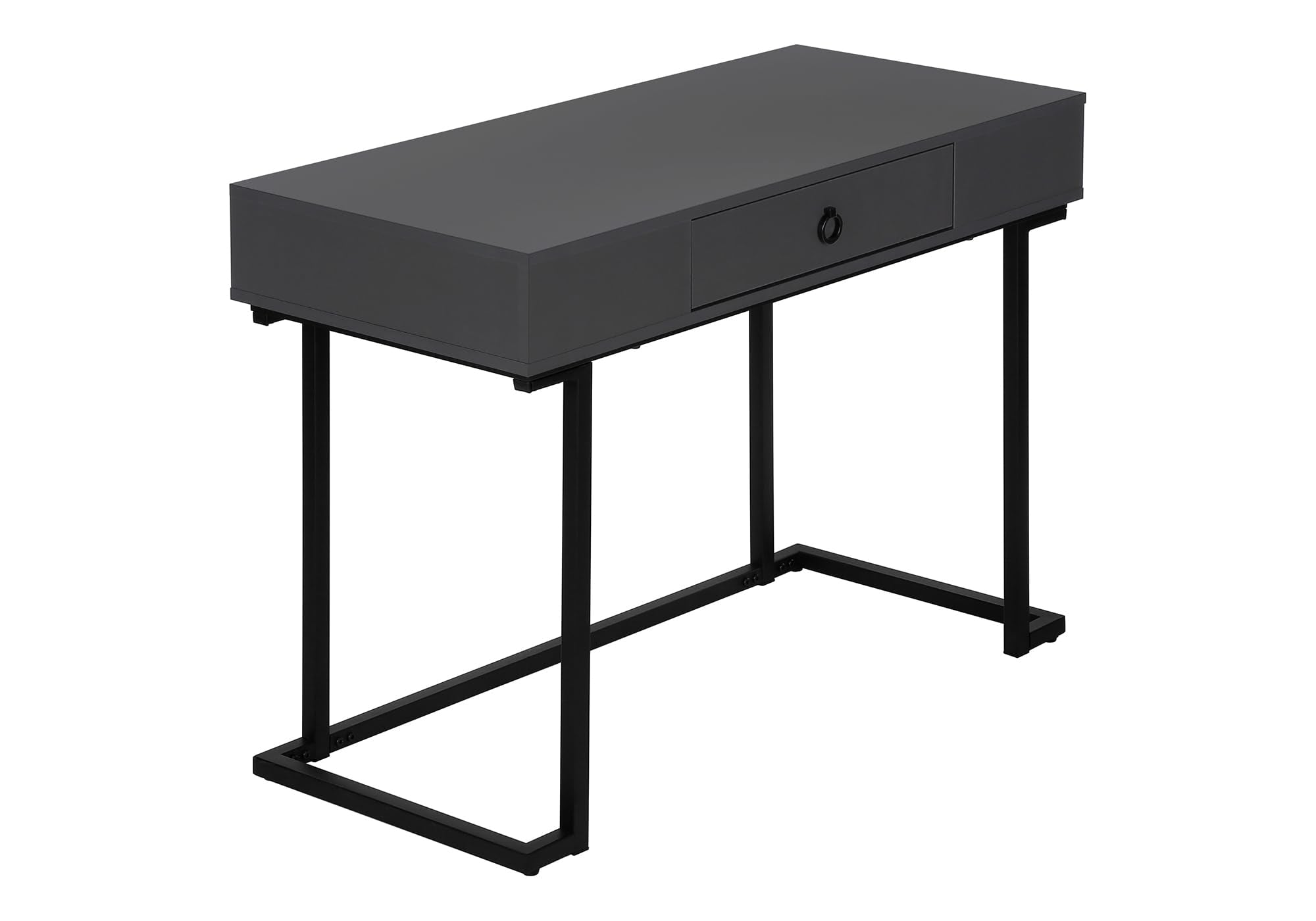 COMPUTER DESK - 42L / MODERN GREY / BLACK METAL