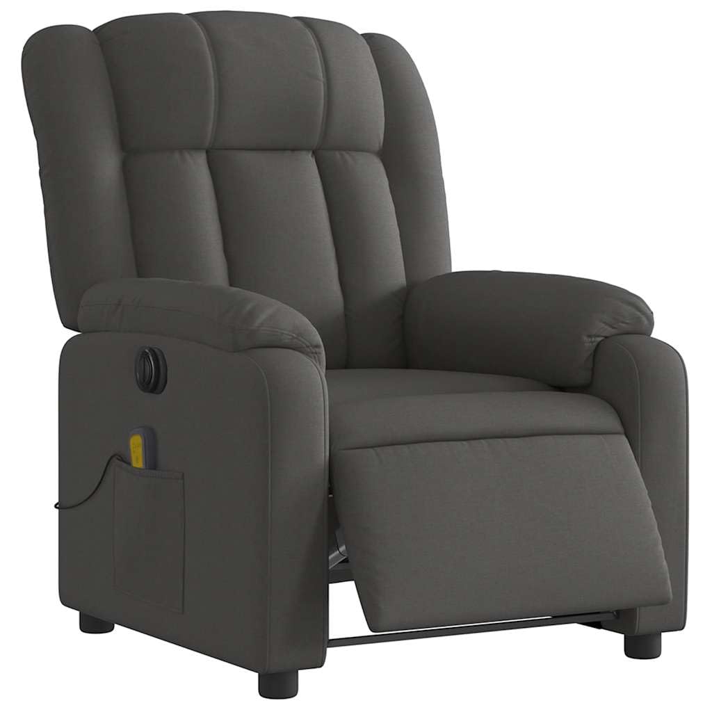 vidaXL Electric Massage Recliner Chair Dark Gray Fabric